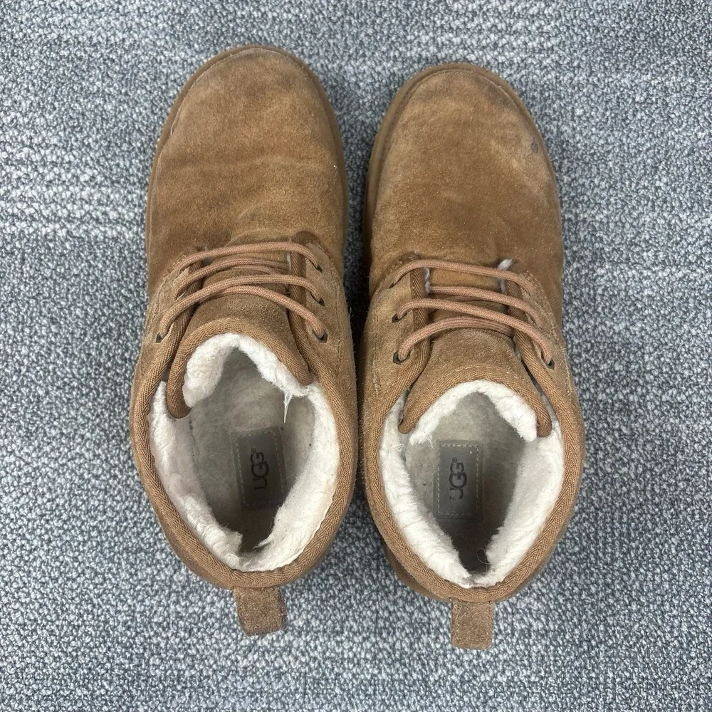 UGG Neumel Mens 12 Chestnut Suede Sheepskin Shearling Lined Chukka Boots 3236